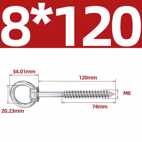 Hebeösenschraube A2 304 Edelstahl Holzschraube Marinequalität M4 bis M12 - Bild 35 von 51
