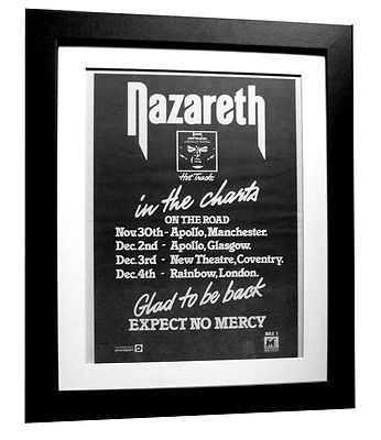 NAZARETH+Expect No Mercy+TOUR+POSTER+AD+FRAMED+1977 ORIGINAL+EXPRESS GLOBAL SHIP