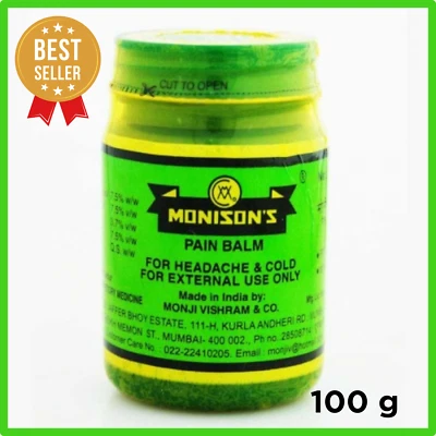 Monisons Pain Balm Ayurvedic Ointment Headache Cold Body Joint Pain | 100g | UK