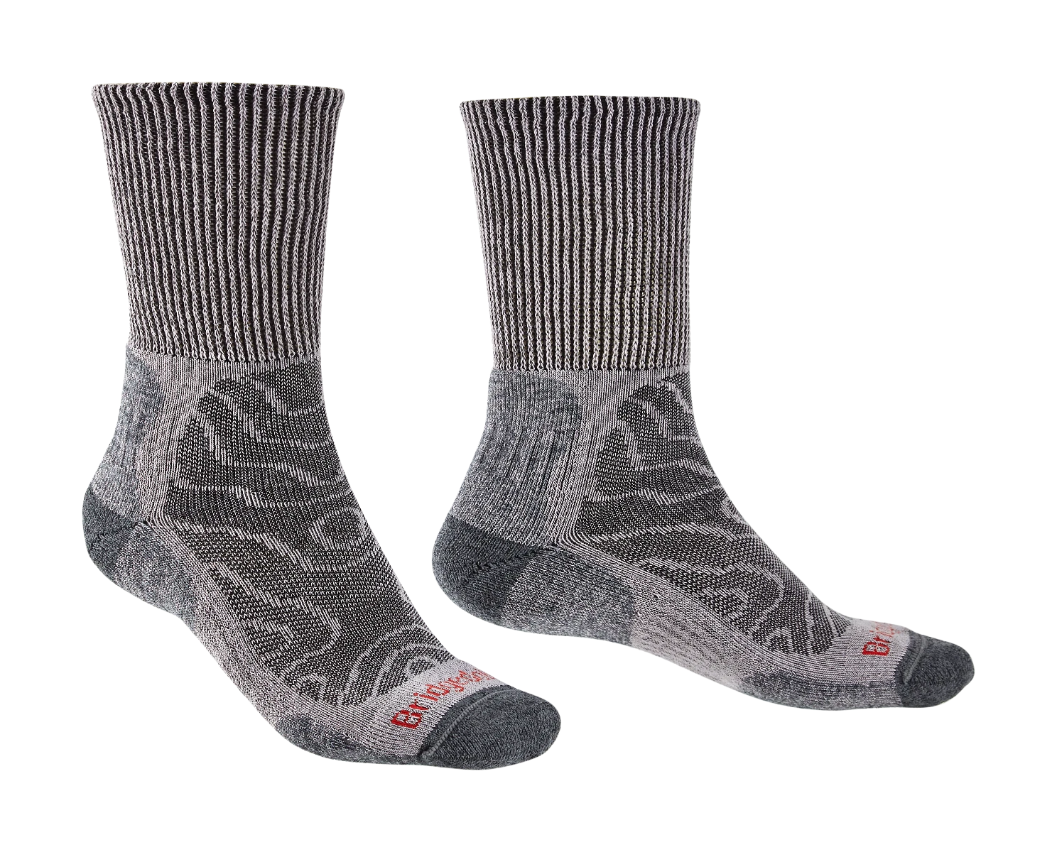 Bridgedale Men's Lightweight Merino Comfort Walking Hiking Boot Socks Grey NEW