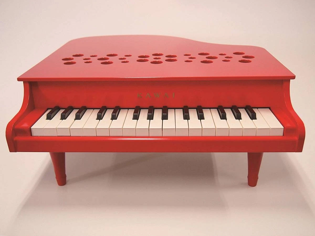 KAWAI P-32 Mini piano de cola juguete instrumento musical rojo hecho en Japón...
