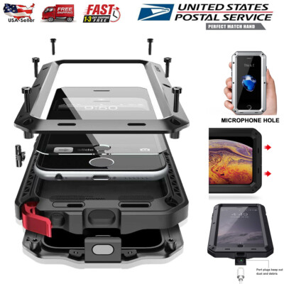 For iPhone 8 7 SE 2020/2022 2nd 3rd Gen Metal Case Shockproof Heavy Duty Cover