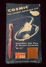 Vintage 1950s COSMIC Space Ship Secret Message Set Invisible Ink Unopened RARE