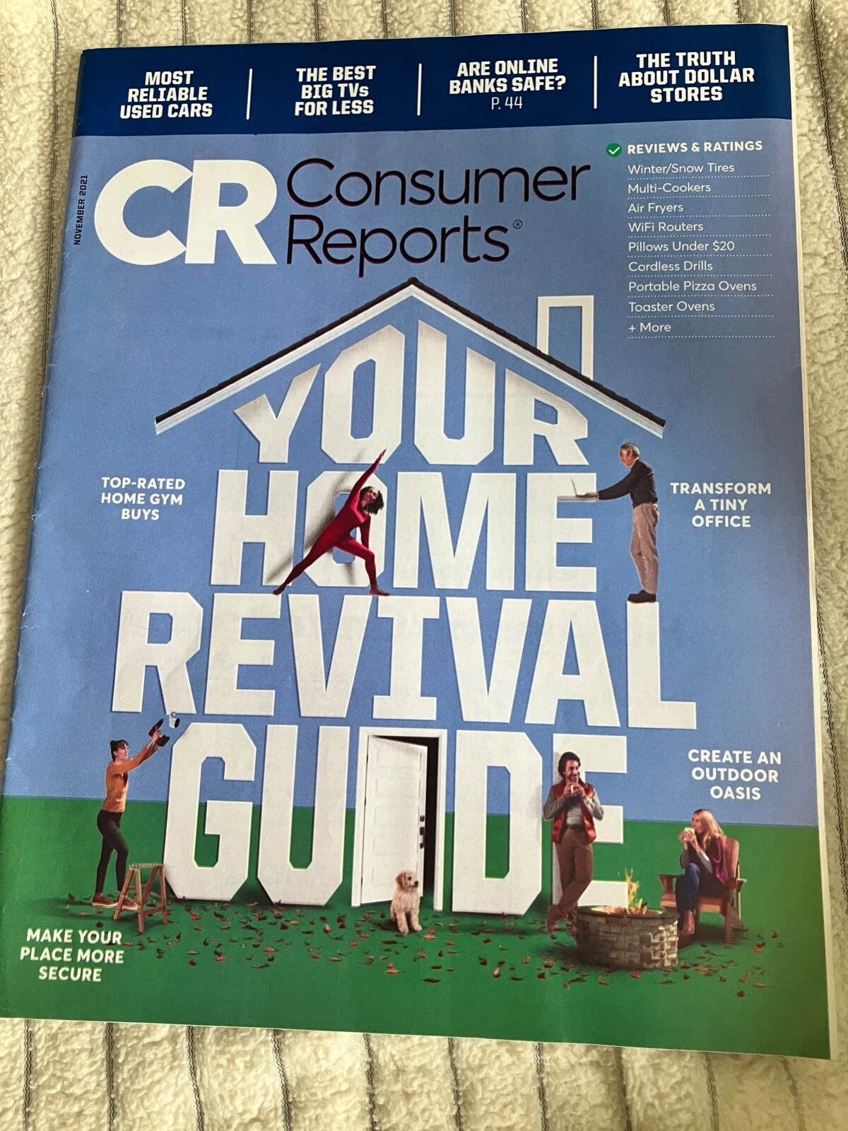  consumer reports nov 2021 home revival guide online banks big tvs used cars 