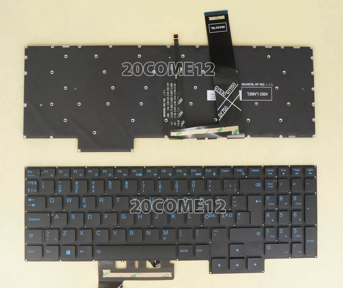 Clavier Azerty 5CB1C74874 pour Lenovo Legion 5-15ACH6H / 5
