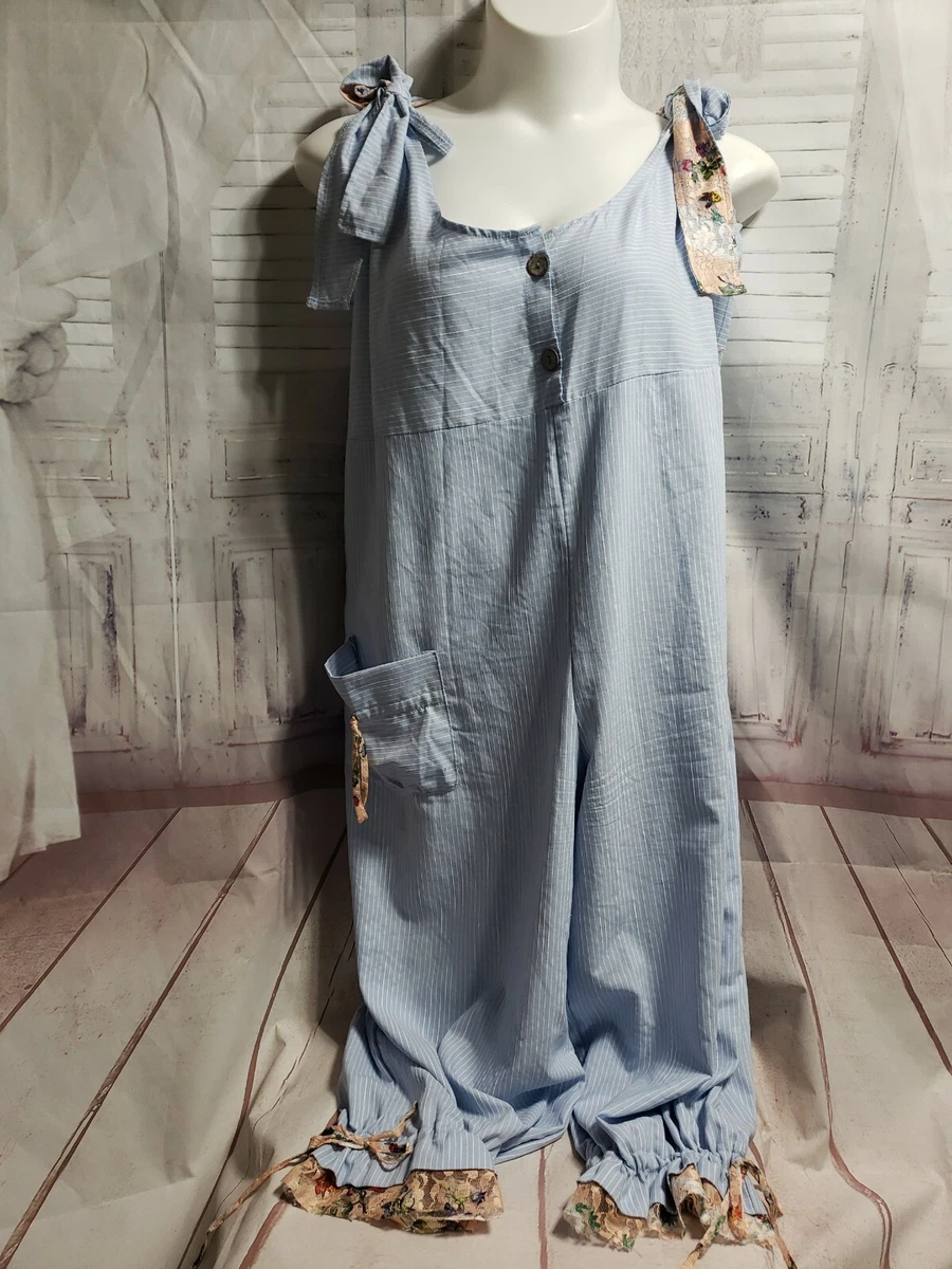 Misslook BLUE STRIPED ONE PIECE JUMPSUIT 2-3X (Asian 5X) 4554 | eBay