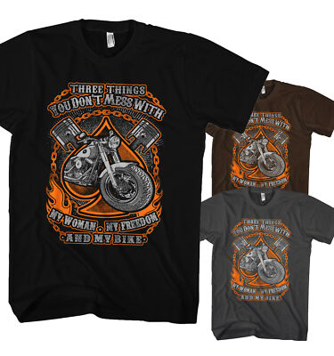 Herren T-Shirt Three Things you do not mess Biker TT20420