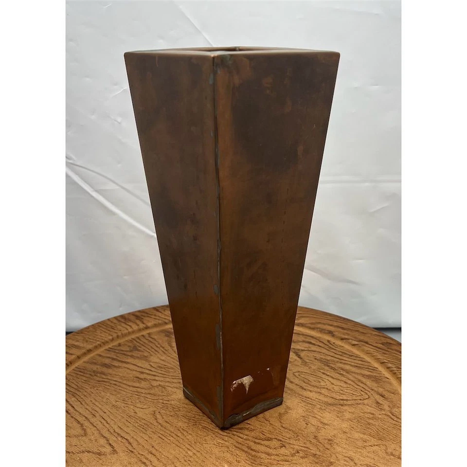 Jarrón Cónico Cobre 10” Marrón Decorativo Decoración Contemporánea Hecho en Turquía Foto 3 de 4