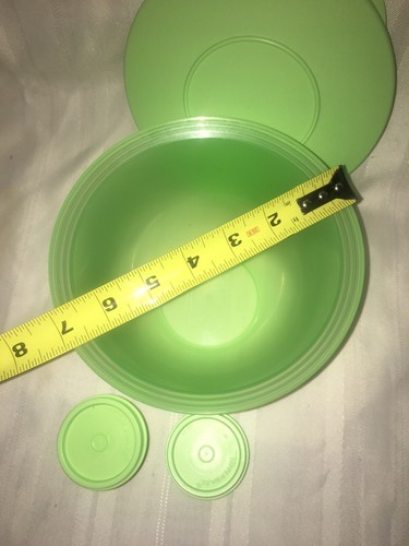 TUPPERWARE NEW Impressions Salad Set Bowl 1.3 L 5 1/2 Cups Midget & Smidget Lime - Picture 7 of 10