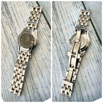 【D13】GUCCI 腕時計 5500L GUCCI 5500L Watch Silver Black Used From Japan Check description