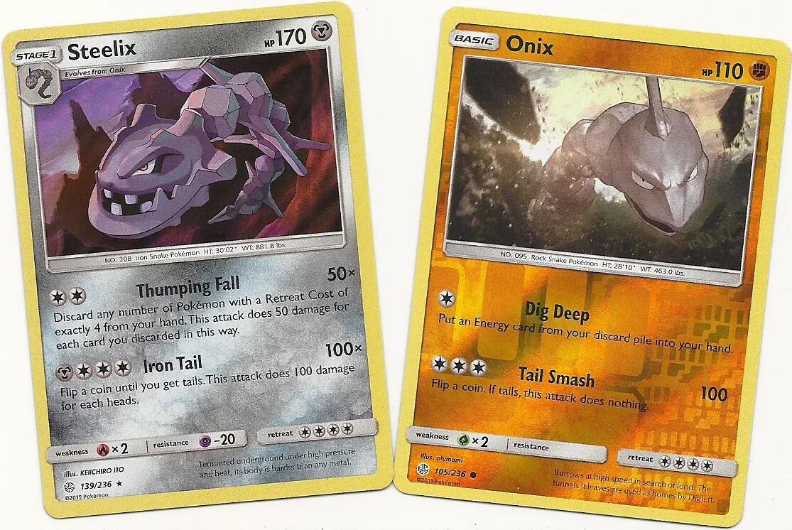 Buy wupinpai Pokemon Evolution Set - Onix STEELIX - Sun Moon Lost Thunder -  2 Card LOT Rare Online at desertcartPhilippines