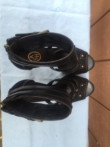 ASH High Heels Sandalette Style Heidi Black Leather US SZ 7.5 EU 38 EUC - 第 5/8 張圖片