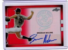 2018 Leaf Perfect Game RED REFRACTOR AUTO Brennan Malone #1/3 AZ Diamond Backs