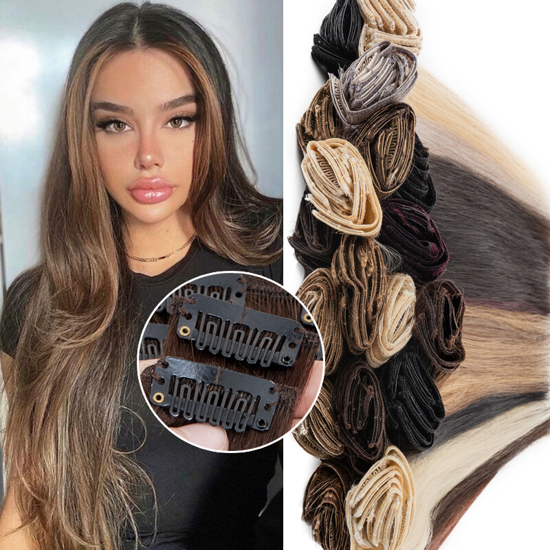 Clip In Hair Extension 100% Real Remy Human Hair Extensions  display picture 2