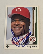 Lenny Harris 1989 Upper Deck Authentic Signed Auto RC Rookie Cincinnati Reds MLB