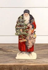 Lg. 10” Vintage Style Wood Santa Dummy Board Retro Santa Dummy Board
