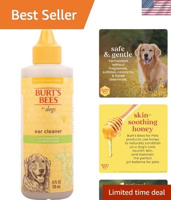 Gentle Ear Cleaning Solution for Dogs - 99.7% Natural, 4 Fl Oz