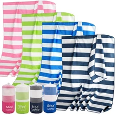 Sfee 2 in 1 Microfiber Oversized Beach Towel, Quick Dry Towel Travel Towel Ca...