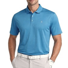 IZOD Golf Polo Shirt Mens Large Hawaiian Ocean Blue Stretch Performance New