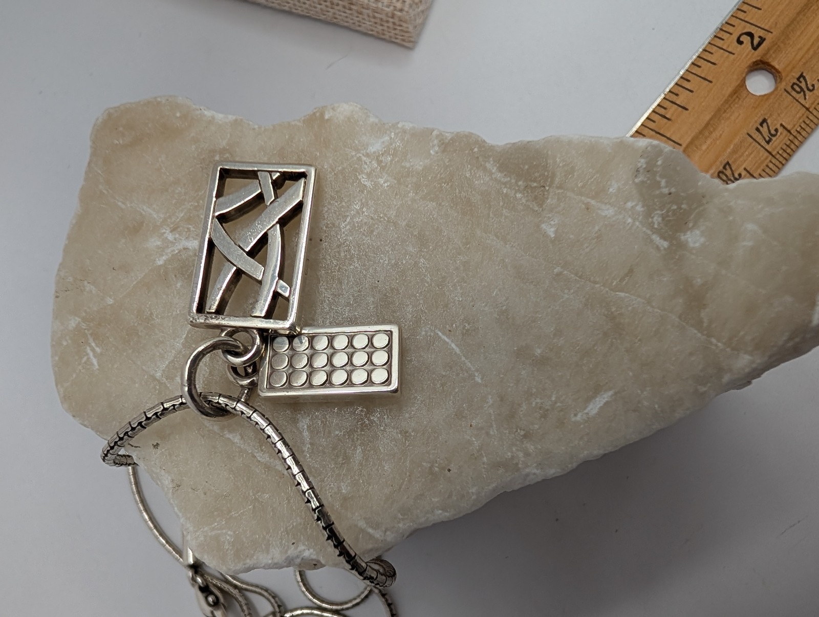 Brighton Silver Tone Rectangular Sparkle Pendant … - image 4