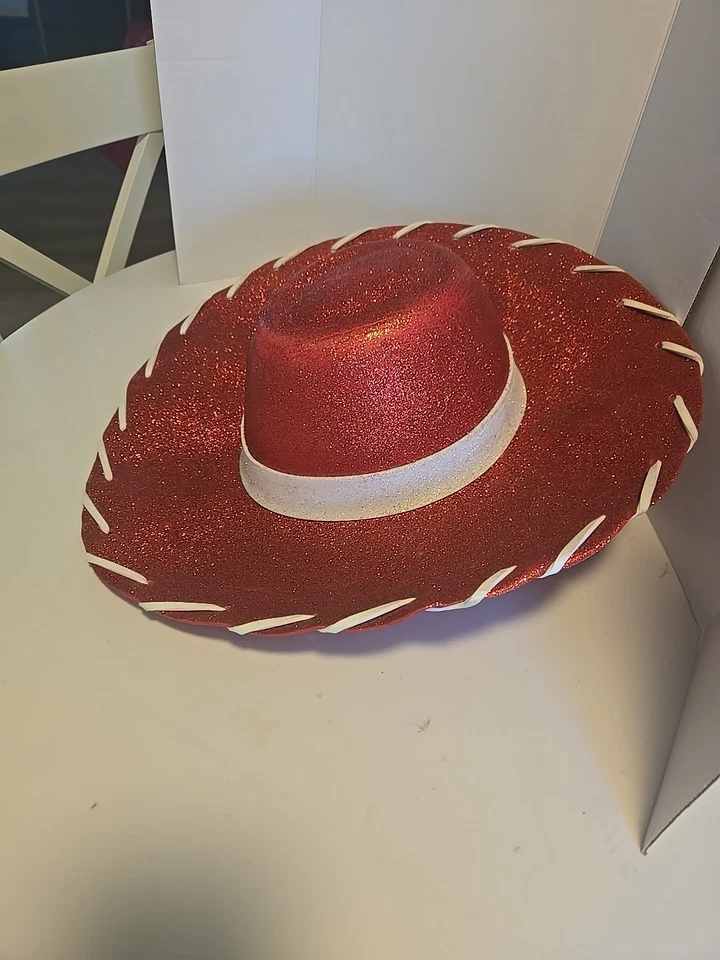 Disney Jessie Brillante Vaquera Sombrero Rojo Dorado Vestir Juego Disfraz Halloween Foto 2 de 4