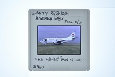 America West Airlines Boeing 737 Aircraft G-Bgty Ema 1985 Photo 35mm Slide