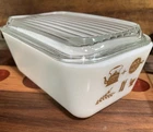 Vintage Collectible Pyrex Early American Refrigerator Dish With Lid