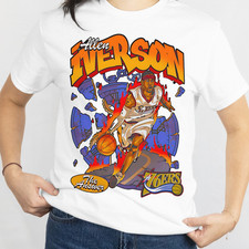 Allen Iverson Graphic Tee T Shirt Vintage Style NBA Basketball Philly 76ers AI