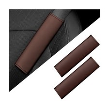 2PCS Car Seat Belt Covers, Soft Leather Auto Seatbelt Pad Protector for Brown