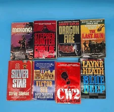 Lot of 8 Vintage Vietnam War Paperback Novels Heath Mekong Dragonfire Victor Six