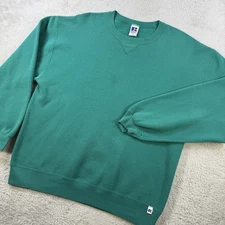 Vintage Russell Athletic Sweatshirt Mens XL Teal Green Made USA Blank Pullover