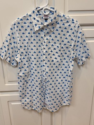 Coors Light Beer Mountain Are Blue Summer Button Down Shirt Size Large