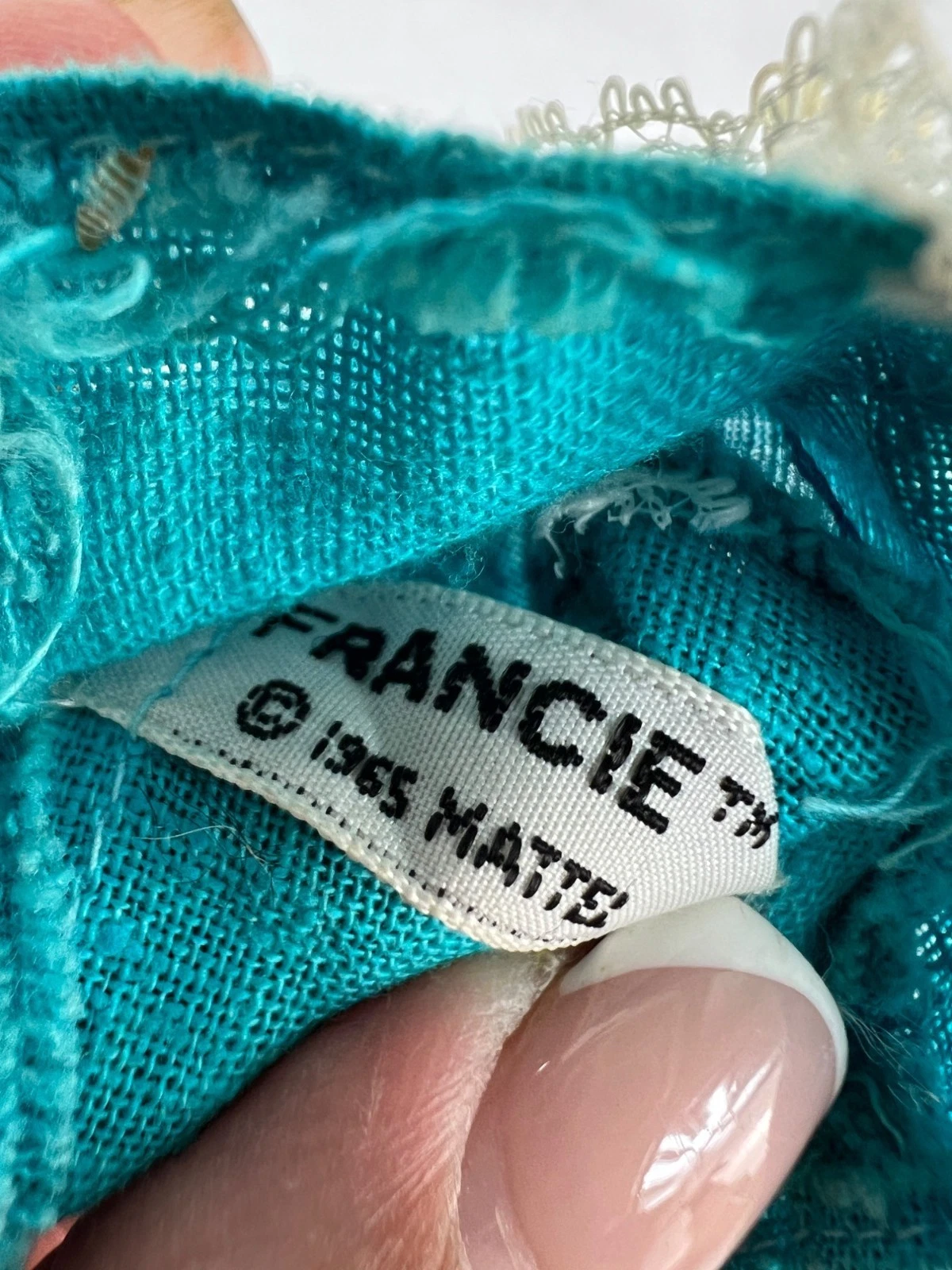 VETEMENTS Barbie Francie # 1274 Vintage Vestito Blu Ghiacciato Solo Mod 1965