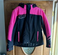 Castle X Women's Black Pink Ski Jacket Full Zip Hooded Winter Sports Outerwear