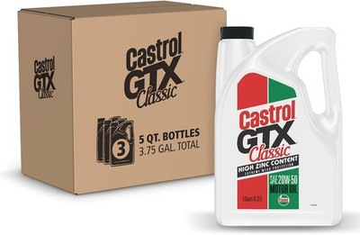 Castrol GTX Classic 20W-50 Conventional Motor Oil, 5 5 Quarts, Pack of 3 