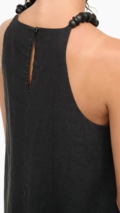 Nuevo con etiquetas STAUD $325 Cabo Dip-Dyed Lino Línea A Minivestido Talla L Foto 4 de 4