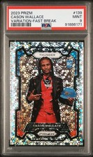 2023 PANINI PRIZM VARIATION-FAST BREAK #139 CASON WALLACE PSA 9