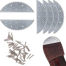 Metal Heel Plates 3 Pairs Sole Repair Kit with Screw Nails Shoes Heel Taps Tips