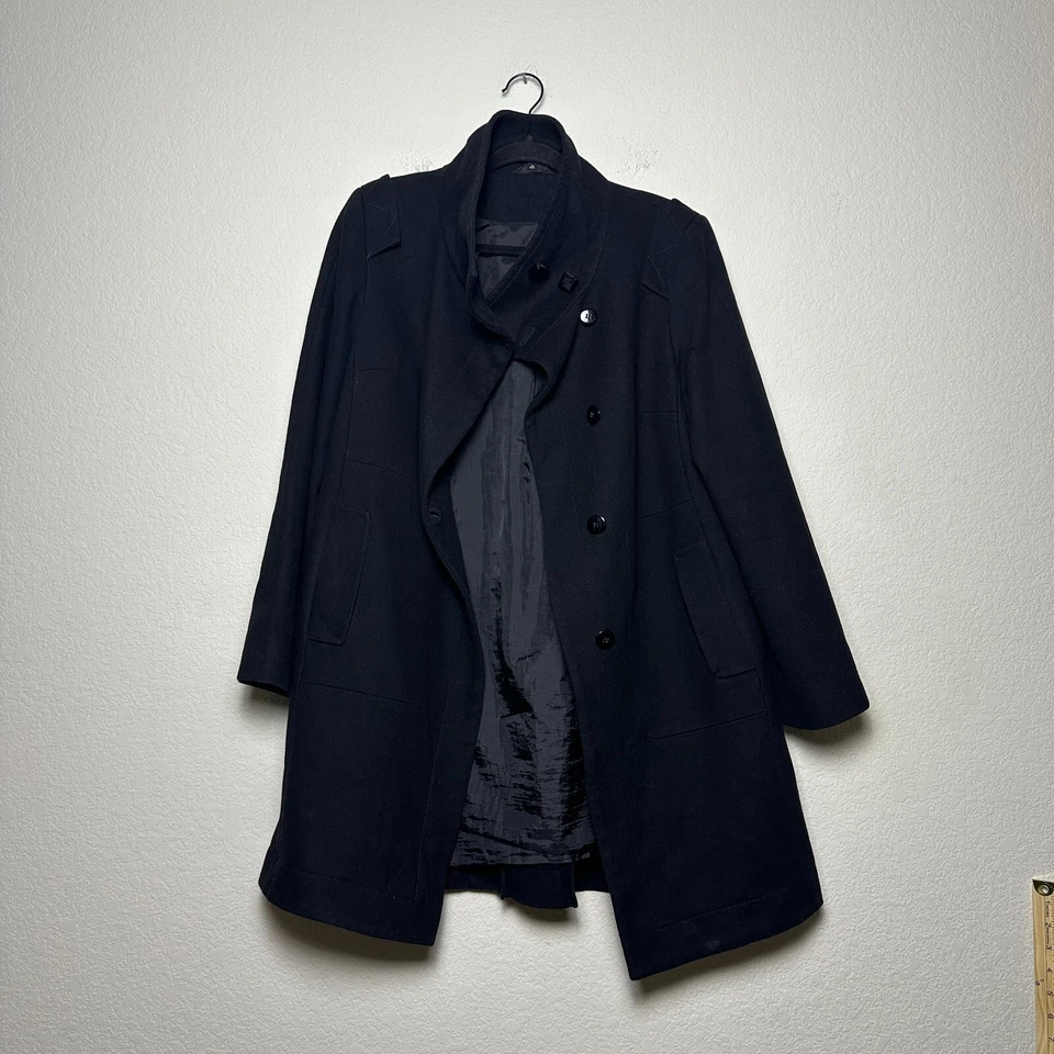 Chaqueta gabardina Mark & Spencer mezcla de lana para hombre Reino Unido 12 botones azul marino Foto 3 de 4