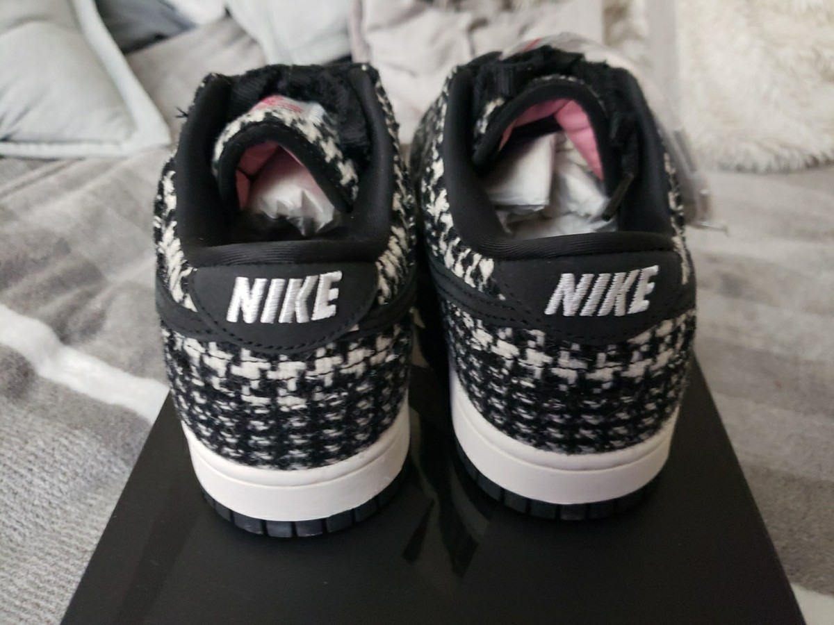 Women's Nike Dunk Low X Harris Tweed, Black/white. Women's Size 8