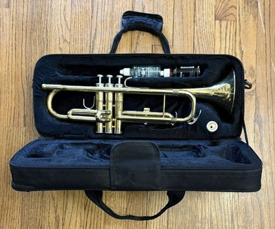 Mendini By Cecilio Bb Trumpet w/Case & Oil & Gloves - Gold - Great Playing Cond.