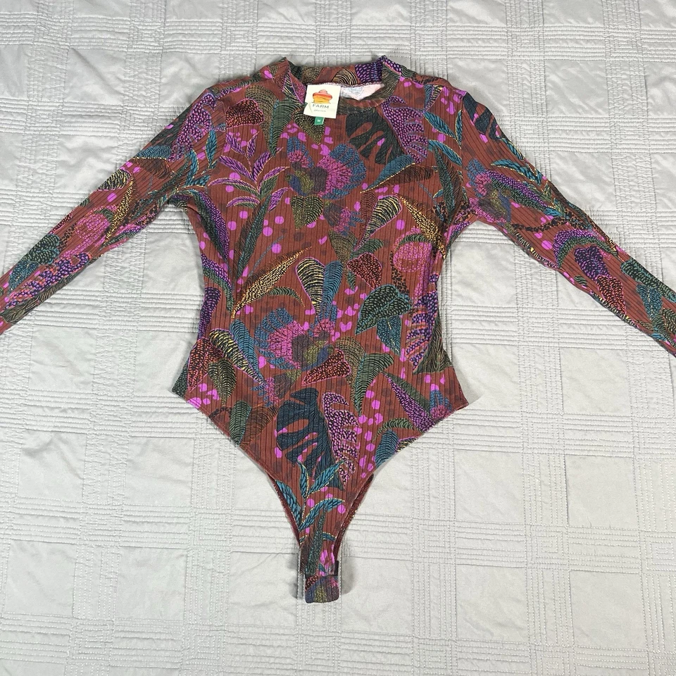 Body Farm Rio Bosque Punteado Borgoña Estampado Mujer Talla Mediana Manga Larga  Foto 2 de 4