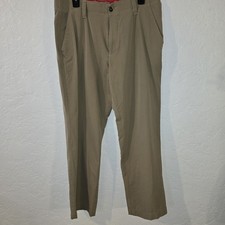 Under Armour Pants Mens 36w x 30 Khaki Tan Performance Golf Chino Pocket Logo
