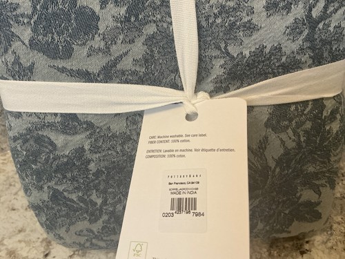 POTTERY BARN Sorrel jacquard Duvet Cover-King/CKing-Steel Blue-NWT - Picture 2 of 2