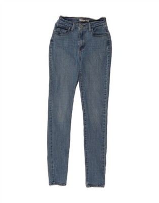Levi's Damen 721 High Rise Skinny Jeans W26 L32 Blau Baumwolle DL49