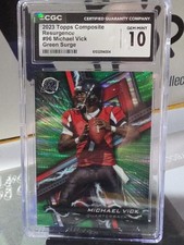 2023 Topps Composite Resurgence Michael Vick Green Surge 132/175 CGC 10