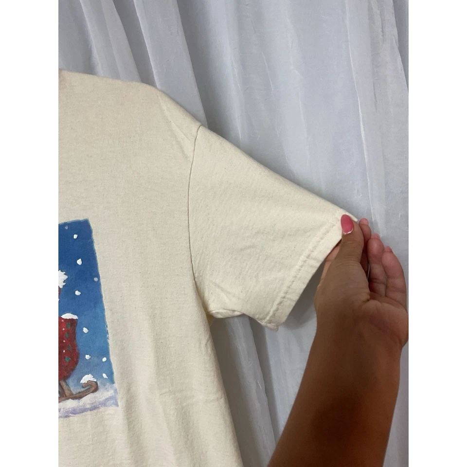 Camiseta Vintage Anos 90 Disney Winnie The Pooh Adulto L Creme Arte Rara Natal - Imagem 4 de 4