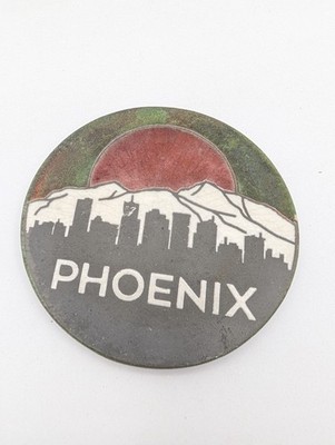 Coaster J DILLER Phoenix Arizona horizon raku studio pottery 4.10''