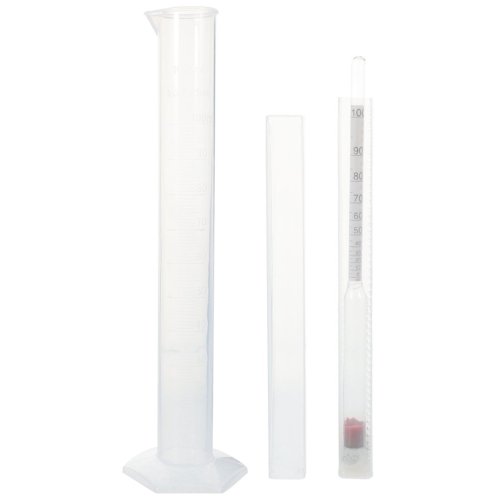 Alcohol Measuring Tools Kit with Glass Plastic Hydrometer for Brew Beer White