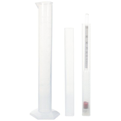 Alcohol Measuring Tools Kit with Glass Plastic Hydrometer for Brew Beer White